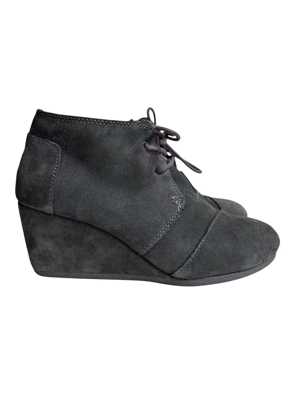 Toms Gray Suede Wedge Shoes
